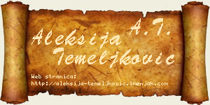 Aleksija Temeljković vizit kartica